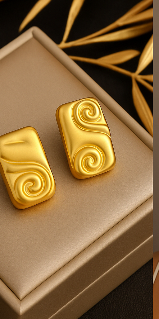 SwirlBold Matte Gold Studs