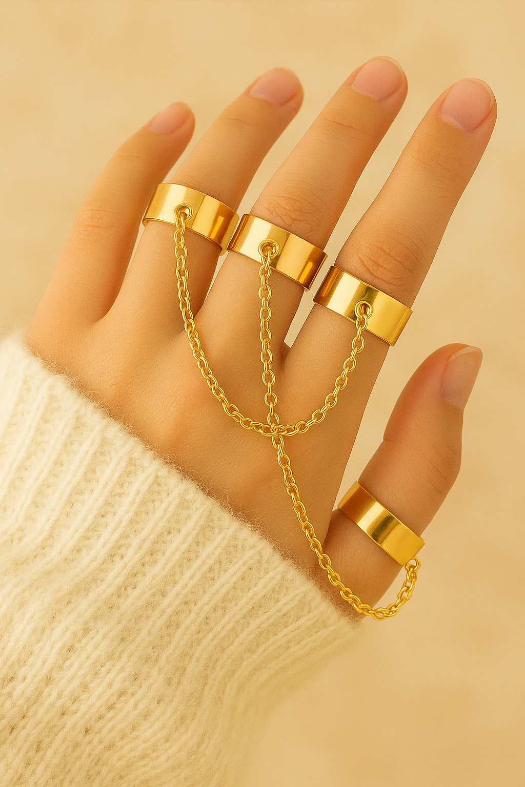 Golden Chainlink Aura Rings