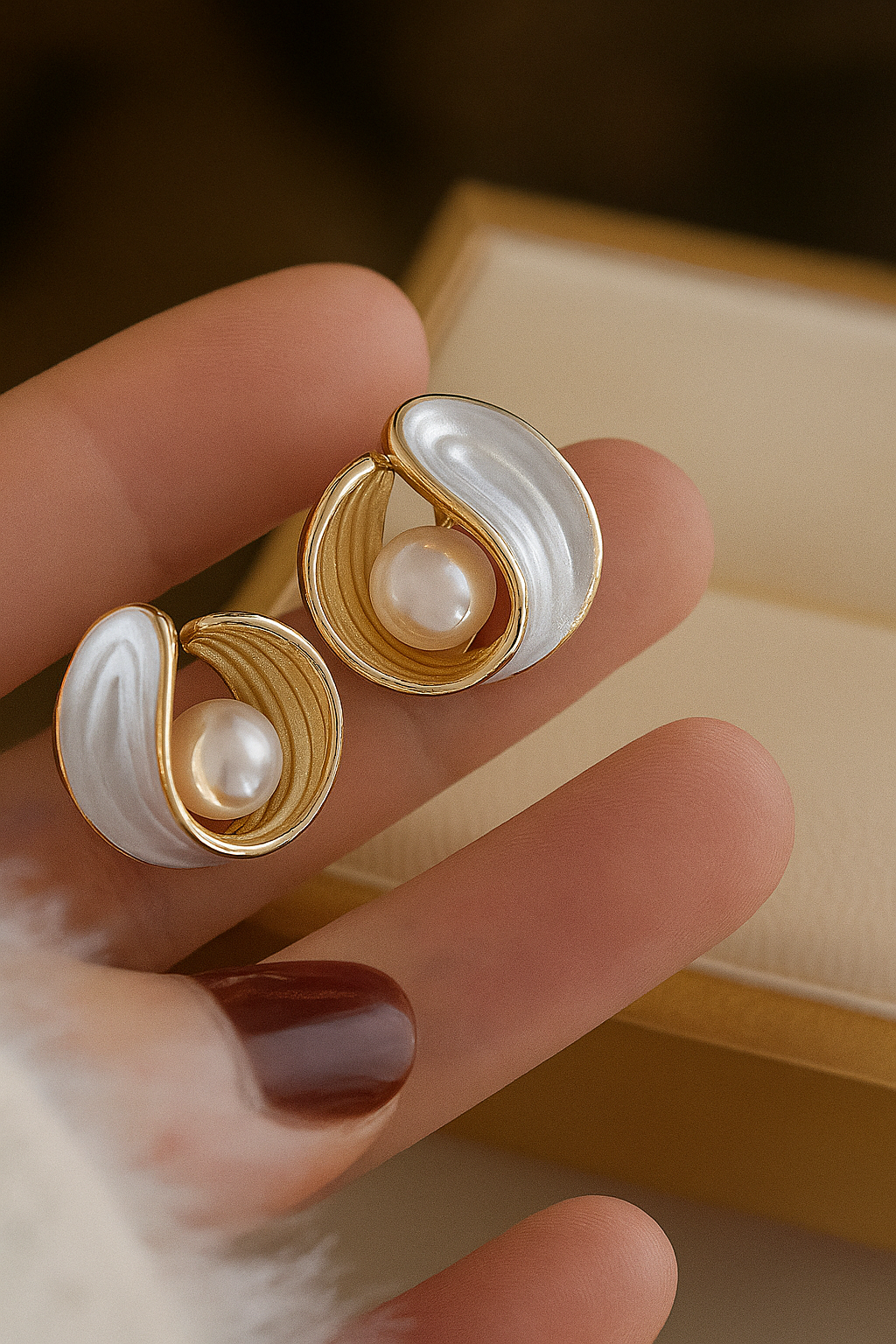 Luna Pearl Swirl Studs