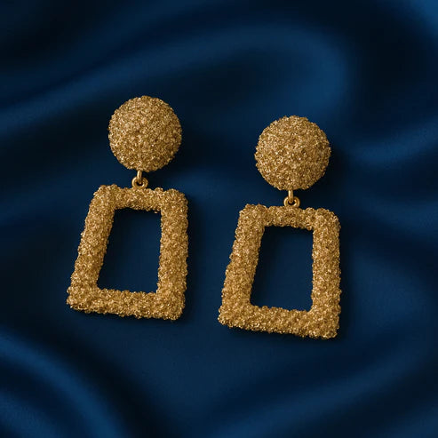 Geometric Textured Drop Earrings