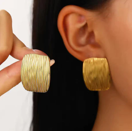 Textured Square Statement Earrings