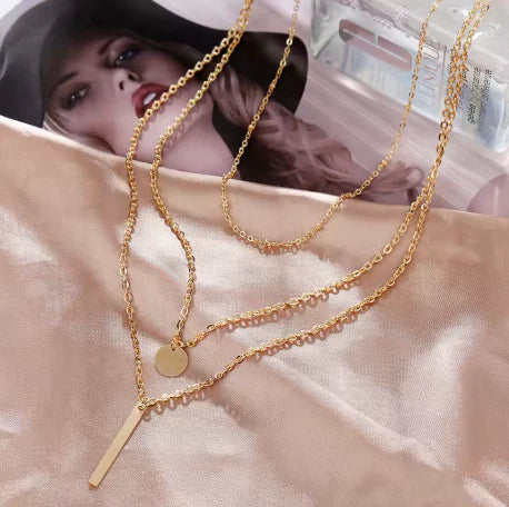 Minimalist Layered Charm Necklace
