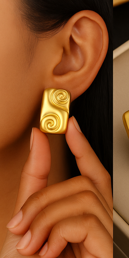 SwirlBold Matte Gold Studs