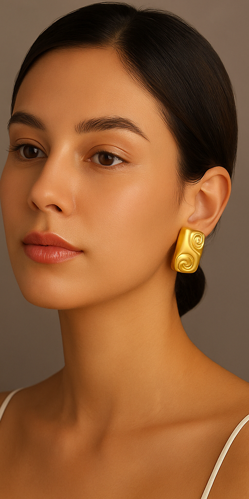 SwirlBold Matte Gold Studs