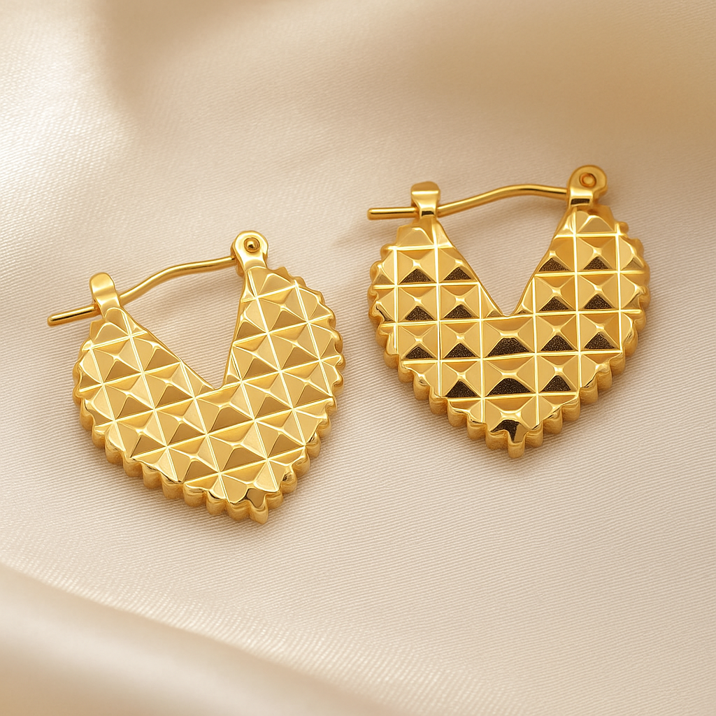 Gilded Prism Heart Hoops