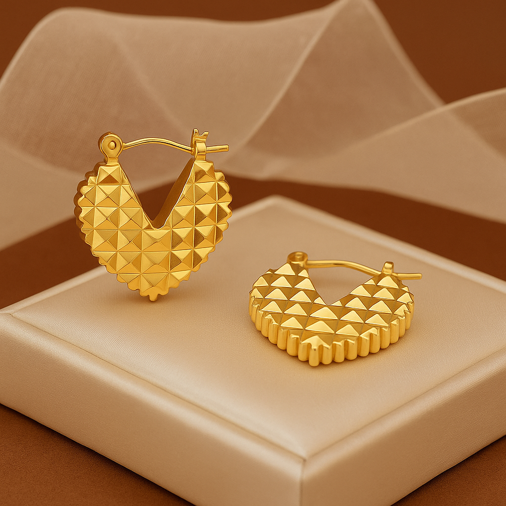 Gilded Prism Heart Hoops