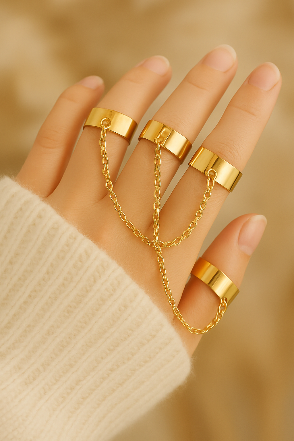 Golden Chainlink Aura Rings