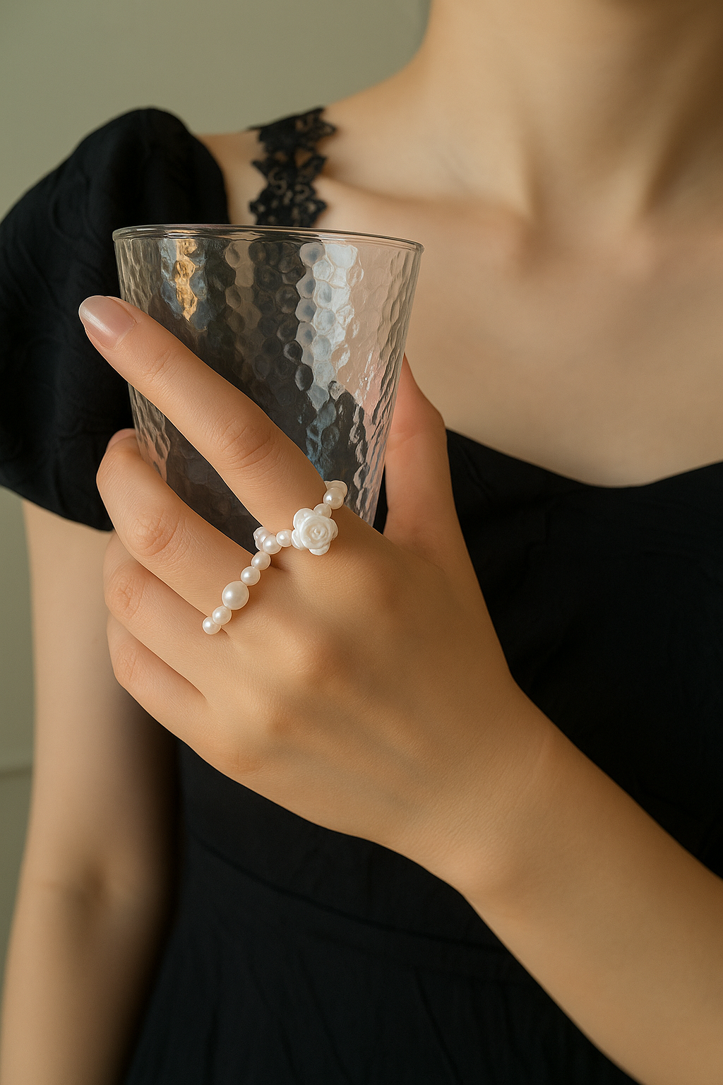 Pearl Blossom Duo Rings