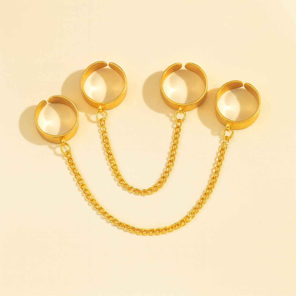 Golden Chainlink Aura Rings