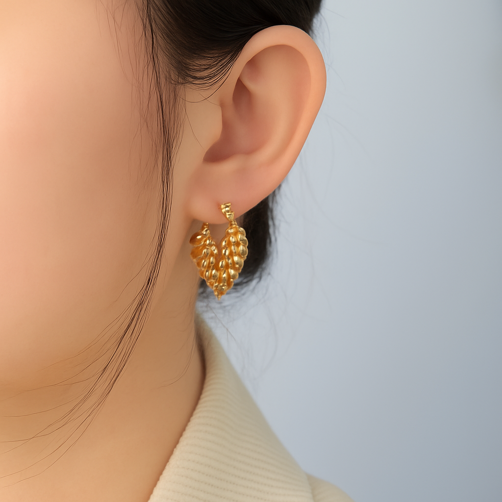 Gilded Prism Heart Hoops