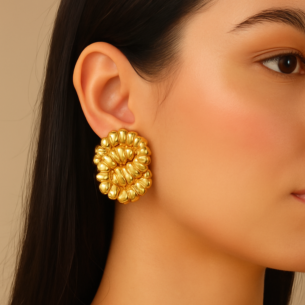 Golden Ruffle Embrace