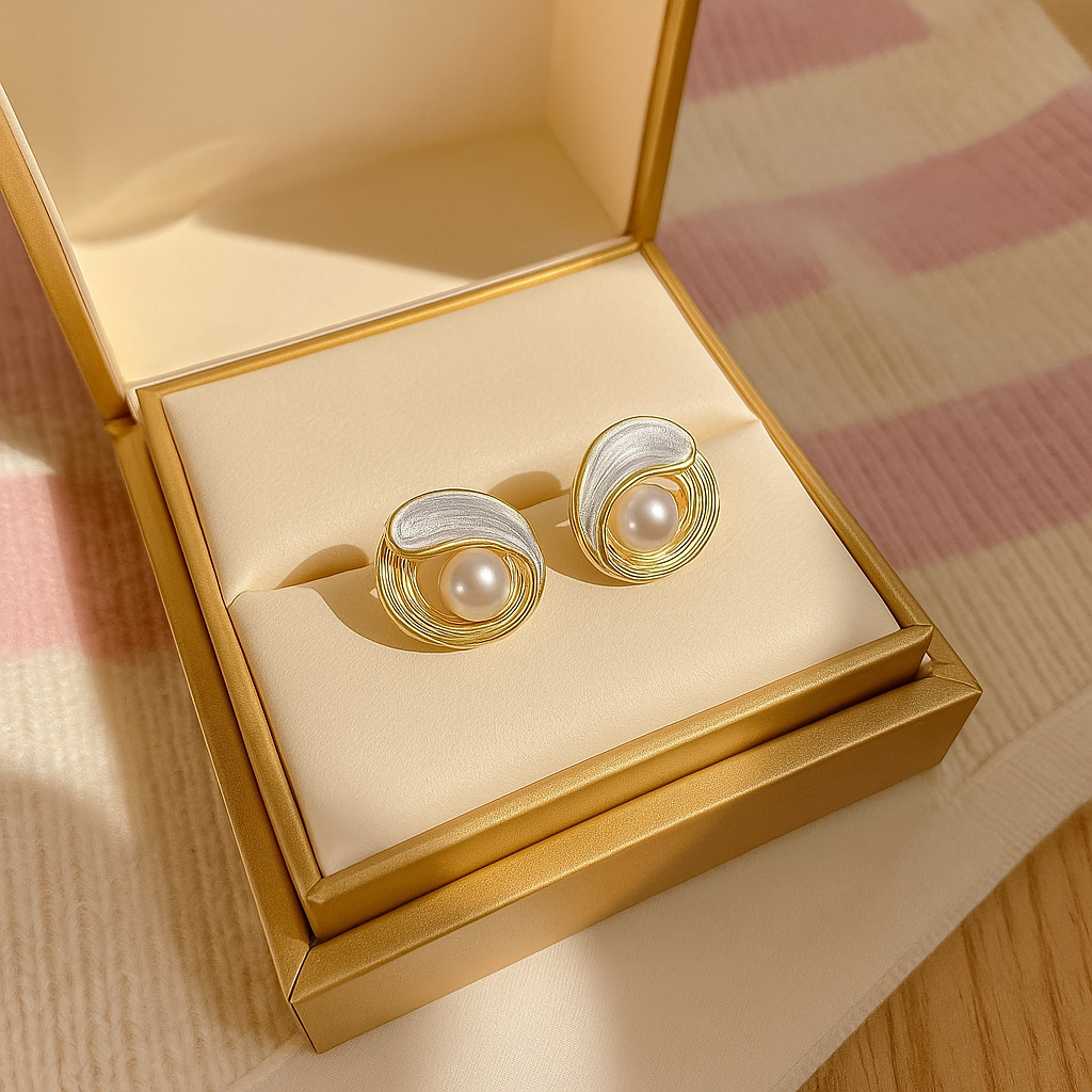 Luna Pearl Swirl Studs
