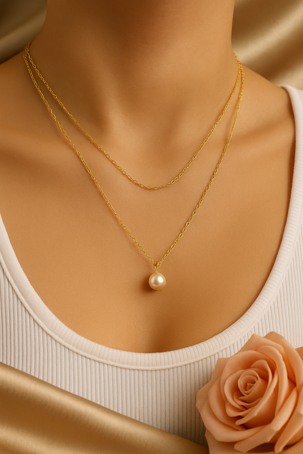 Luna Grace – Dual Layer Pearl Necklace