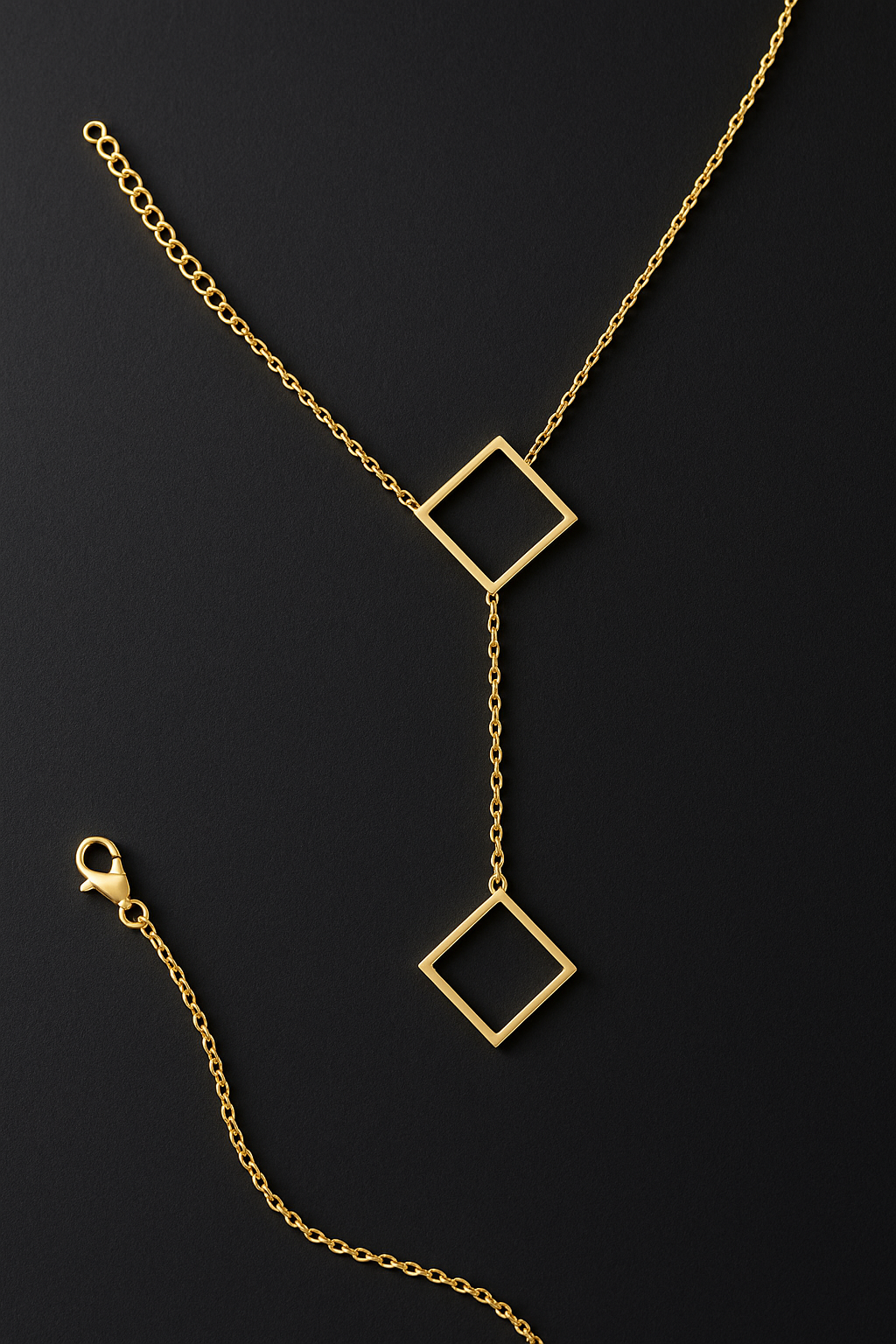 Geometric Drop Layered Necklace