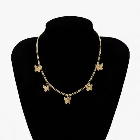 Butterfly Charm Choker Necklace