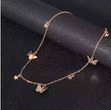 Butterfly Charm Choker Necklace