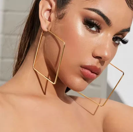 Bold Square Hoop Earrings