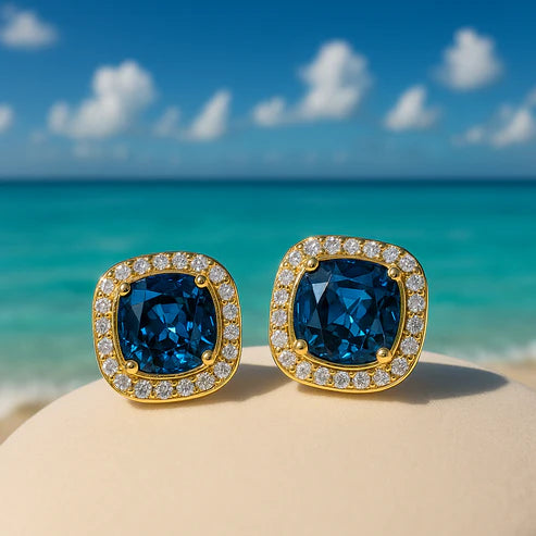 Crystal Gem Stud Earrings