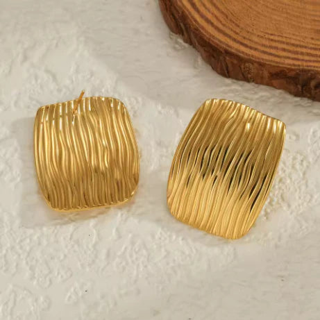 Textured Square Statement Earrings