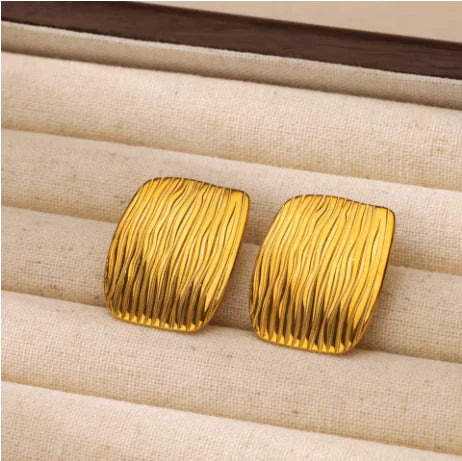 Textured Square Statement Earrings