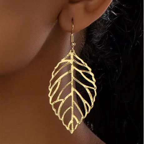 Delicate Leaf Drop Earrings
