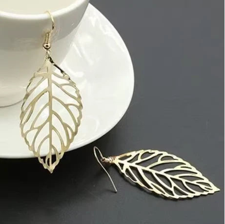 Delicate Leaf Drop Earrings