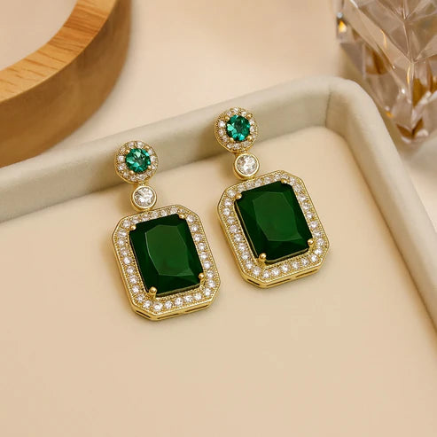 Emerald Elegance Drop Earrings