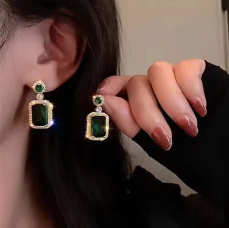 Emerald Elegance Drop Earrings