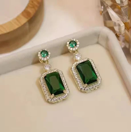 Emerald Elegance Drop Earrings