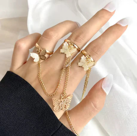 Golden Butterfly Chain Rings