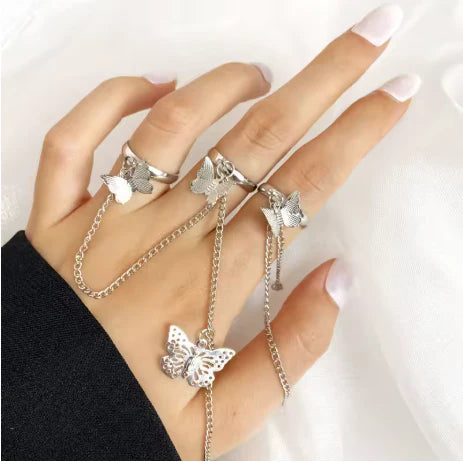 Golden Butterfly Chain Rings