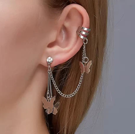 Butterfly Chain Drop Earrings