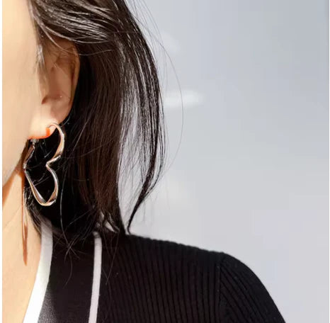 Heart-Shaped Hoop Earrings