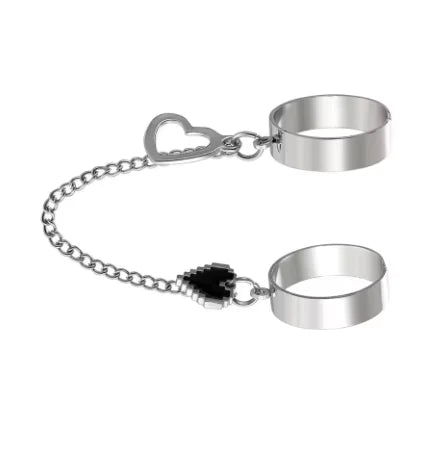 Double Heart Chain Ring