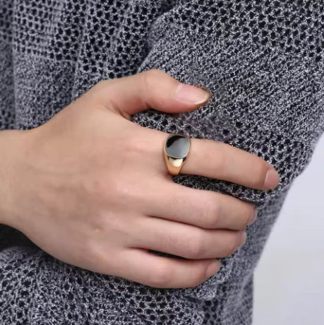 Minimalist Epoxy Signet Rings