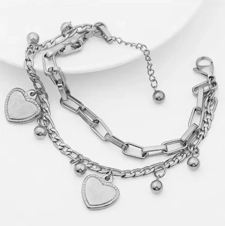 Echo Heart Stack Bracelet