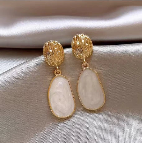 Textured Stone Drop Earrings